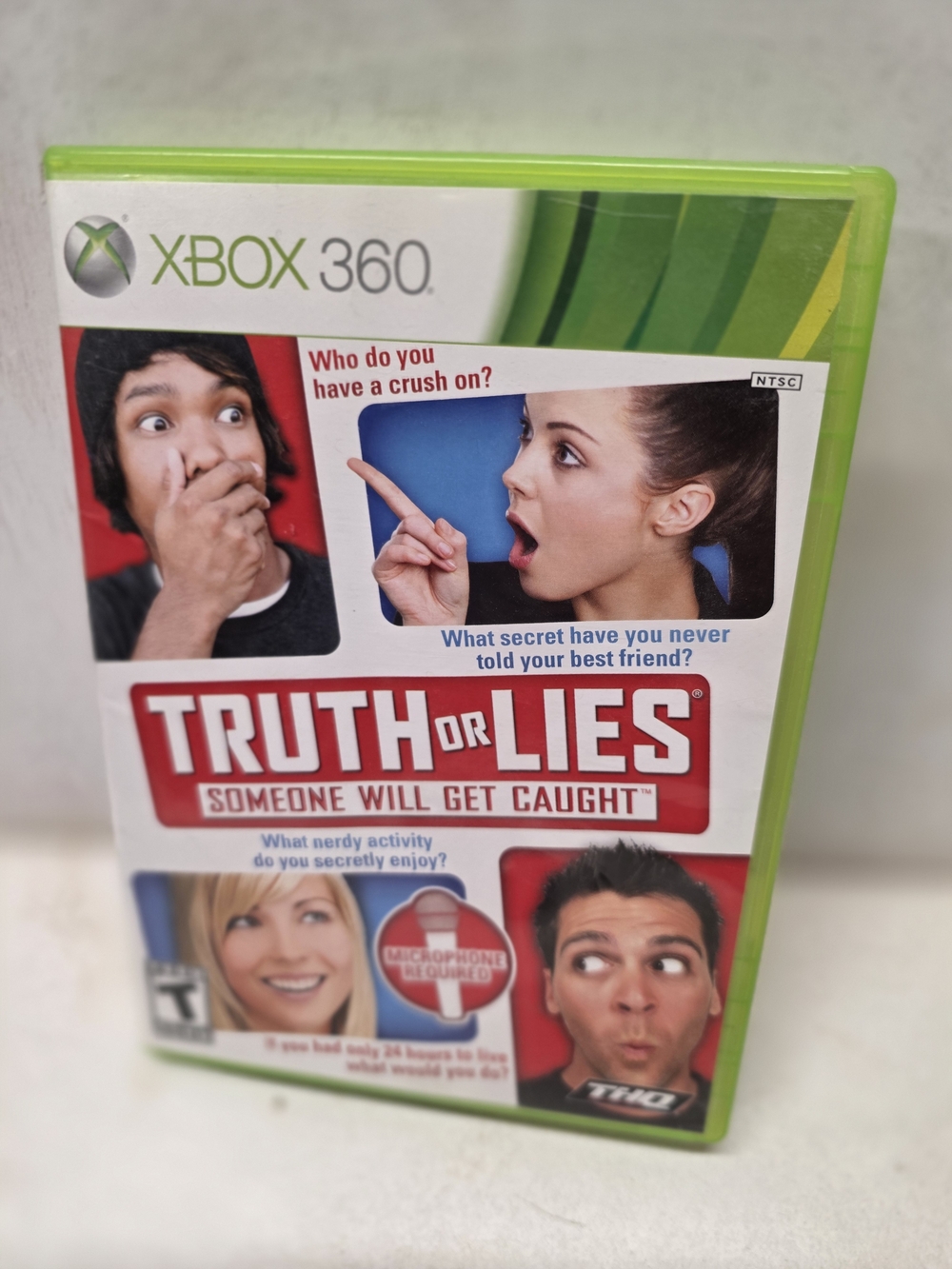 Truth or Lies Xbox 360 2010 THQ Tested Working Complete Case Disc Microphone Req